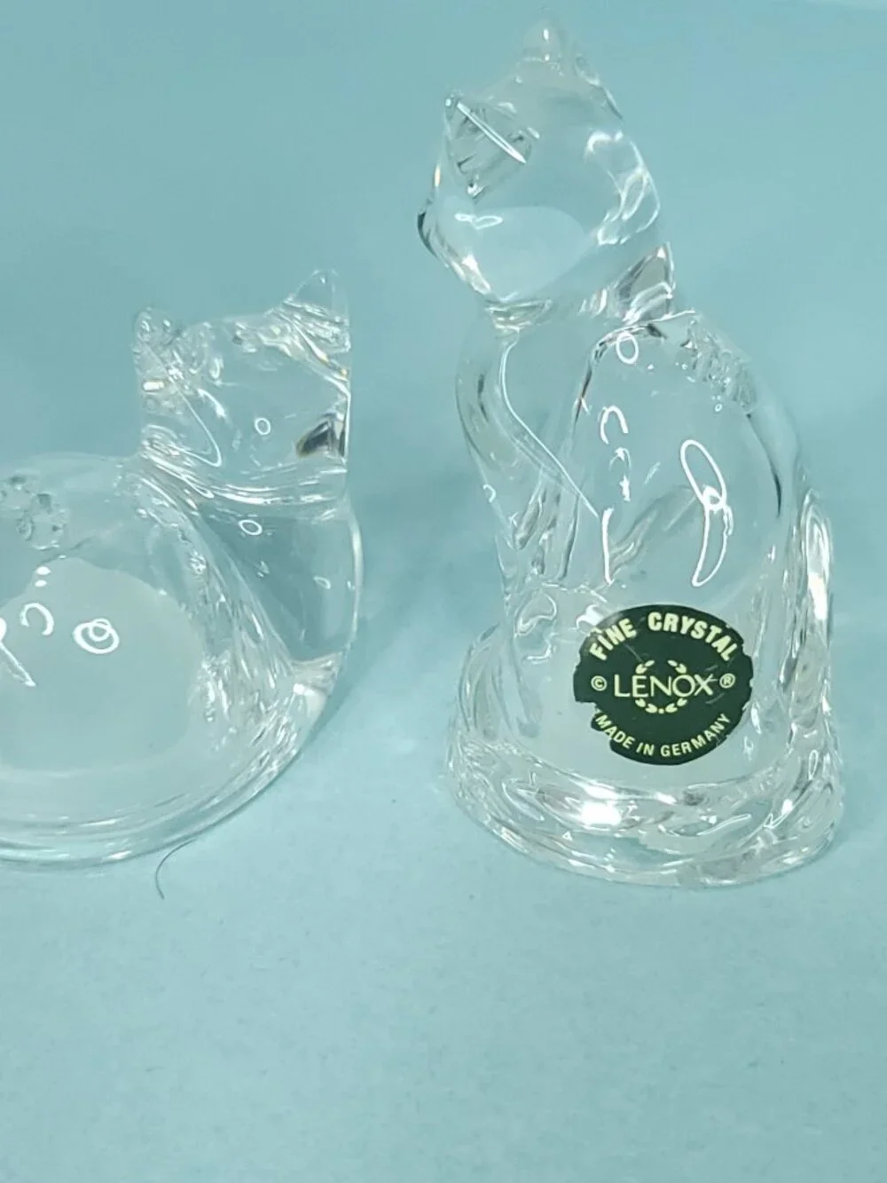 Lenox Cat Salt And Pepper Shakers Fine Crystal Germany